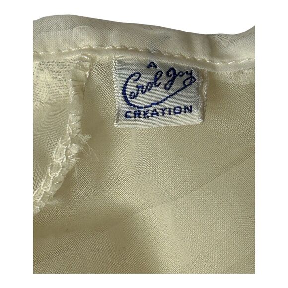 1950's Carol Joy Creation Christening Dress Sheer Satin Ribbons Lace White Gown - Picture 8 of 14